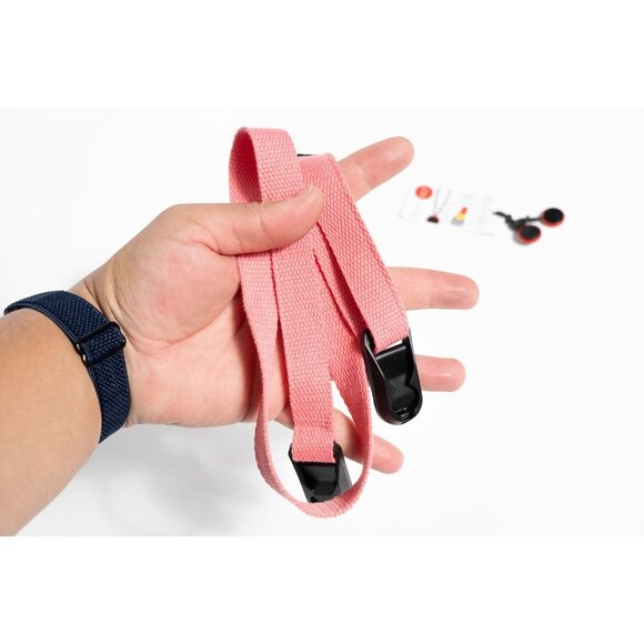 Small Adjustable 20-35" Pink Camera Neck Strap w/ Peak Design Anchors / Cotton - Picture 4 of 14